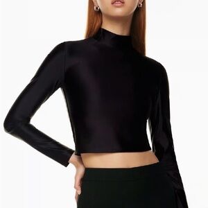 Aritzia Babaton Satinette Mockneck Longsleeve